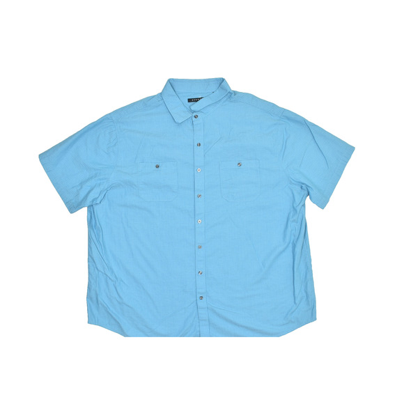 SYNRGY Men's Size 3XL Blue Gingham Short Sleeve Button Down Shirt - Picture 1 of 8
